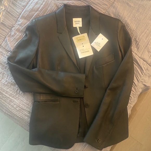 NWT Hermes veste micro black deer leather jacket - Picture 1 of 9